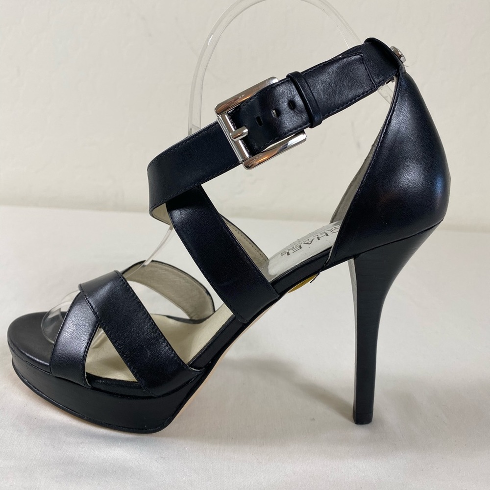 Michael Kors 7.5 heels platform strappy black